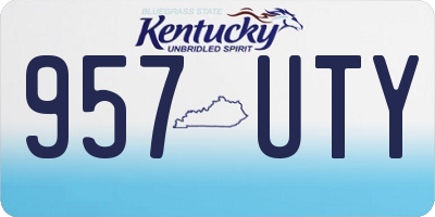 KY license plate 957UTY