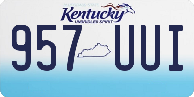 KY license plate 957UUI