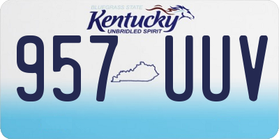 KY license plate 957UUV