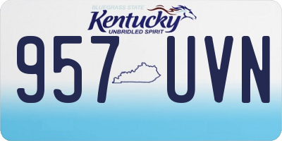 KY license plate 957UVN