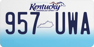 KY license plate 957UWA