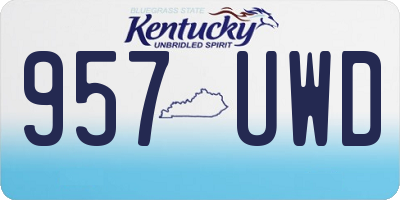 KY license plate 957UWD