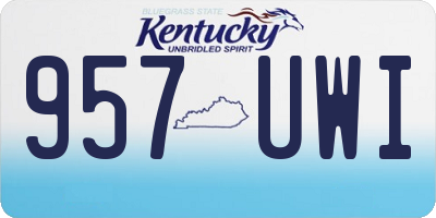 KY license plate 957UWI