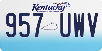 KY license plate 957UWV
