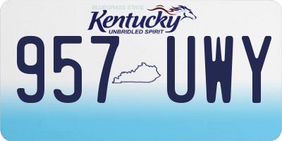 KY license plate 957UWY
