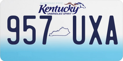 KY license plate 957UXA