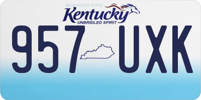 KY license plate 957UXK