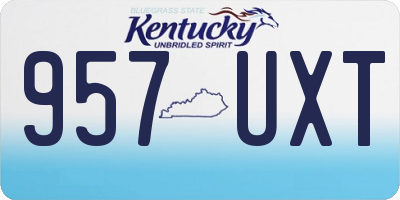 KY license plate 957UXT