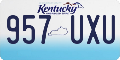 KY license plate 957UXU