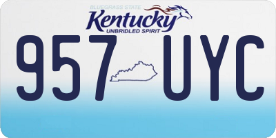 KY license plate 957UYC