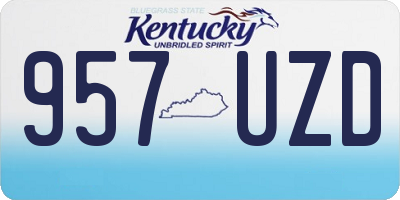 KY license plate 957UZD