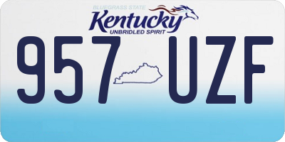 KY license plate 957UZF