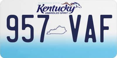 KY license plate 957VAF