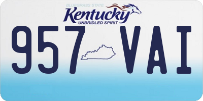 KY license plate 957VAI