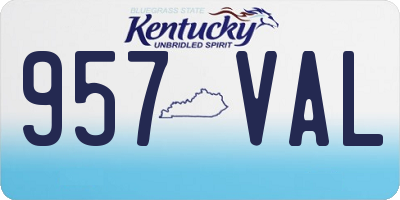 KY license plate 957VAL
