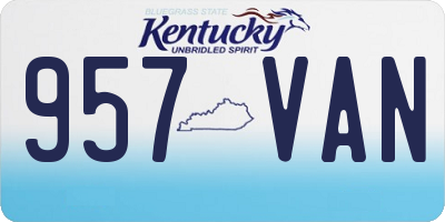 KY license plate 957VAN