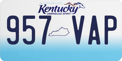 KY license plate 957VAP