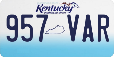 KY license plate 957VAR