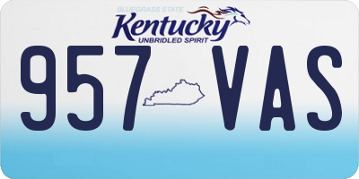 KY license plate 957VAS