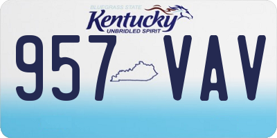 KY license plate 957VAV