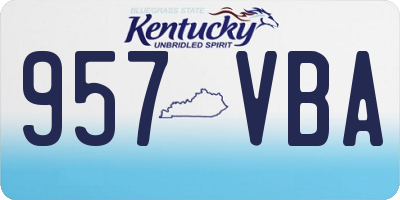 KY license plate 957VBA