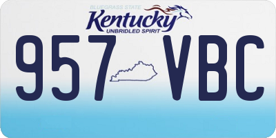 KY license plate 957VBC