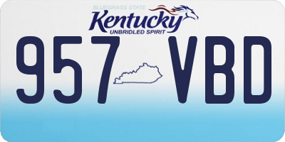 KY license plate 957VBD