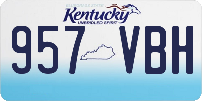 KY license plate 957VBH