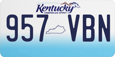 KY license plate 957VBN