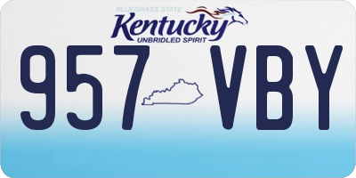 KY license plate 957VBY