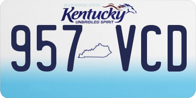 KY license plate 957VCD