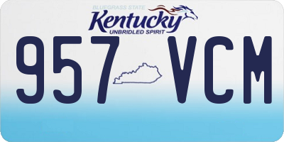 KY license plate 957VCM