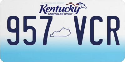 KY license plate 957VCR