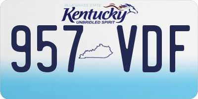 KY license plate 957VDF