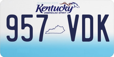KY license plate 957VDK