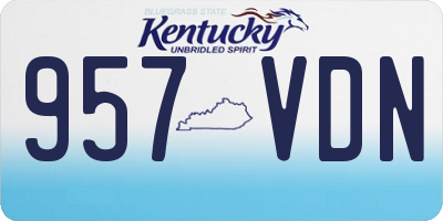 KY license plate 957VDN