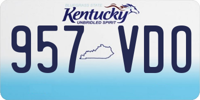 KY license plate 957VDO