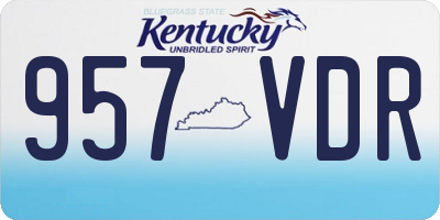 KY license plate 957VDR