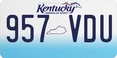 KY license plate 957VDU