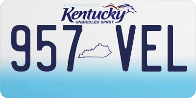KY license plate 957VEL