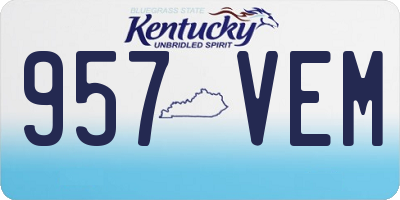 KY license plate 957VEM