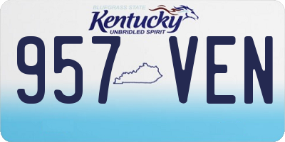 KY license plate 957VEN
