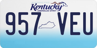 KY license plate 957VEU
