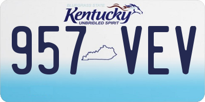KY license plate 957VEV