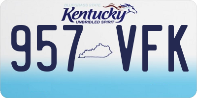 KY license plate 957VFK