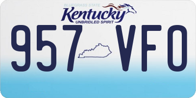 KY license plate 957VFO