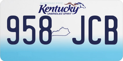 KY license plate 958JCB