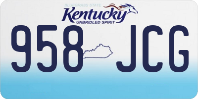 KY license plate 958JCG