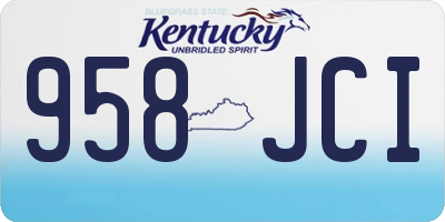 KY license plate 958JCI