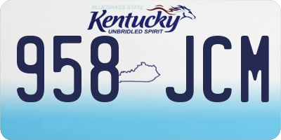 KY license plate 958JCM